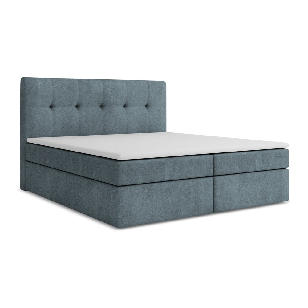 Világoskék ágyneműtartós boxspring ágy 160x200 cm Palta – Makamii