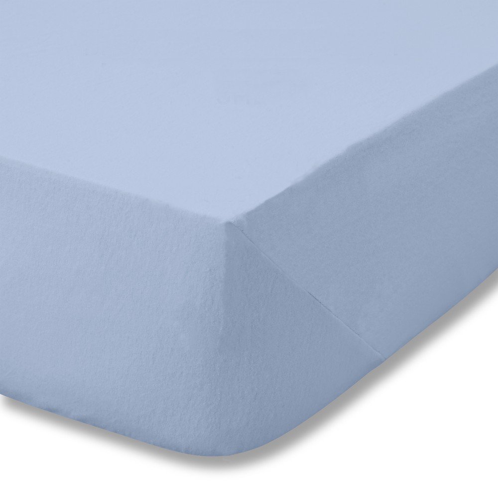 Világoskék gumis flanel lepedő 150x200 cm Brushed – Catherine Lansfield
