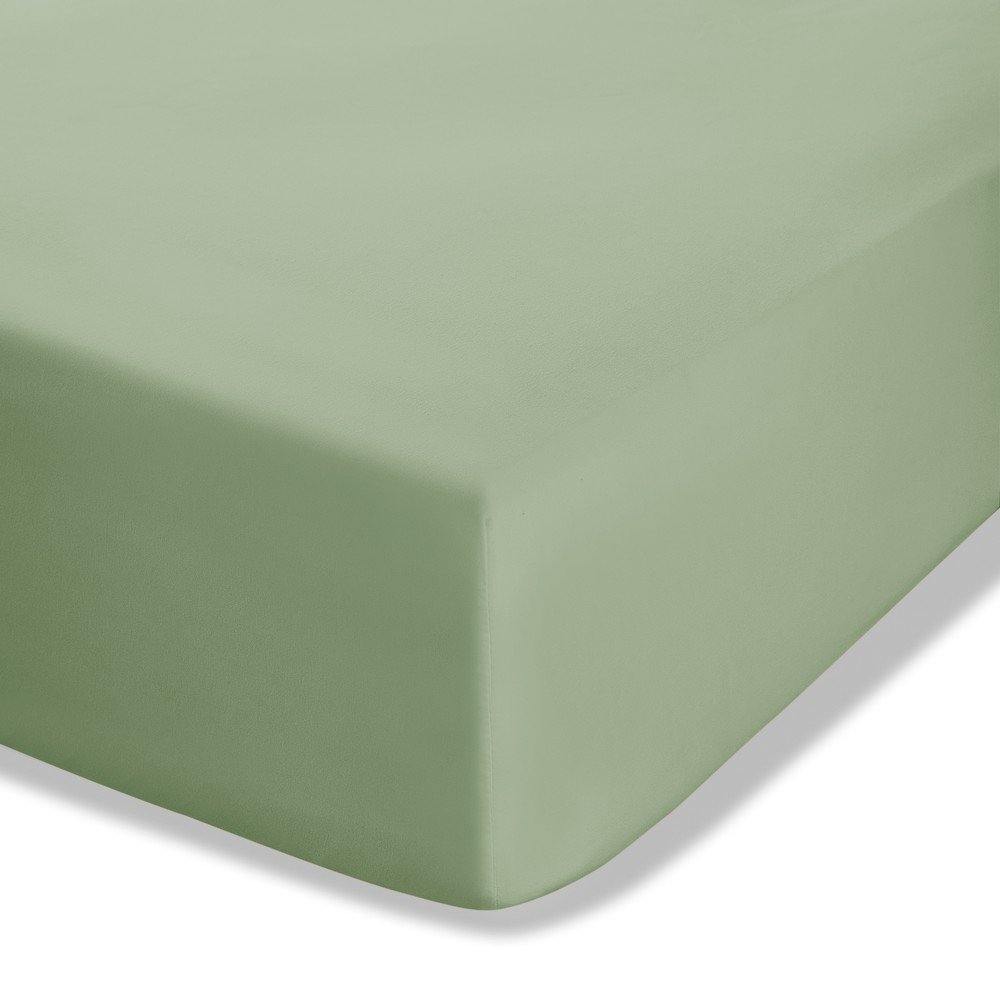 Zöld gumis perkál lepedő 135x190 cm Easy Iron Percale – Catherine Lansfield