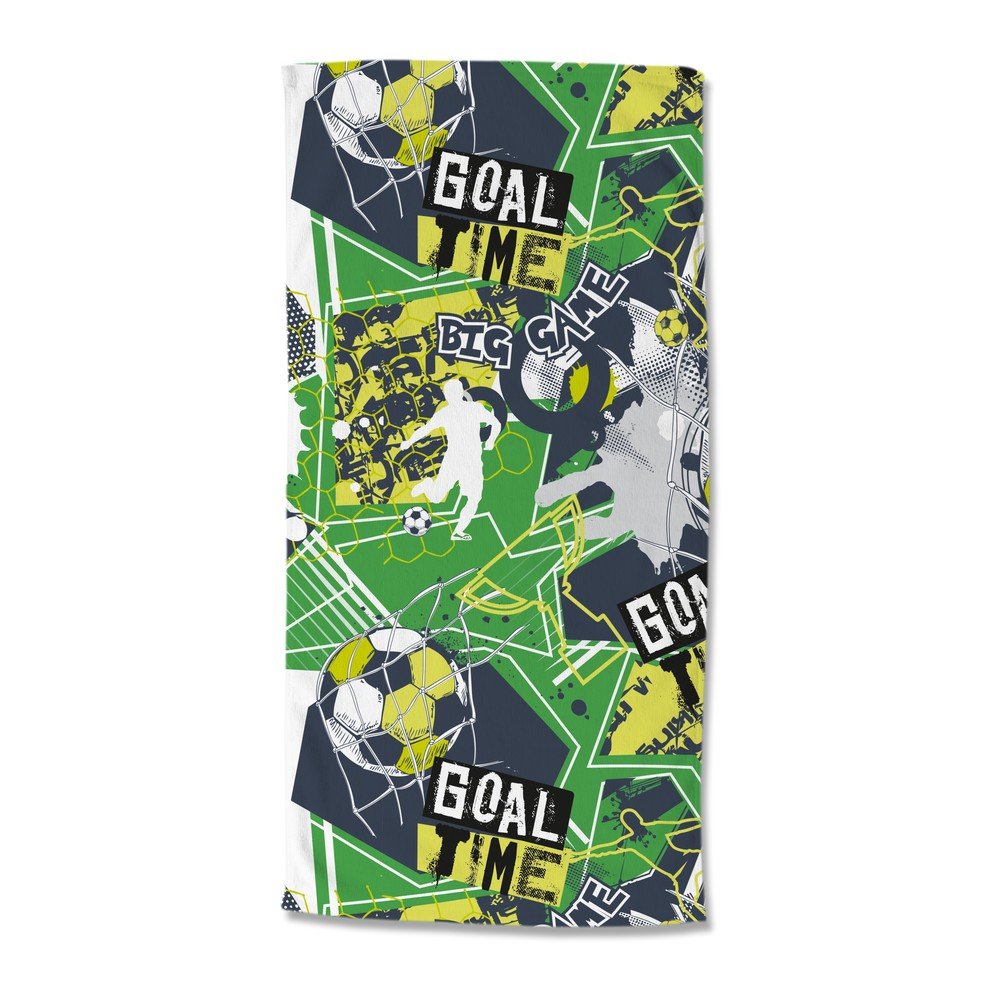Zöld gyerek bársony strandtörölköző 75x150 cm Goaltime – Good Morning