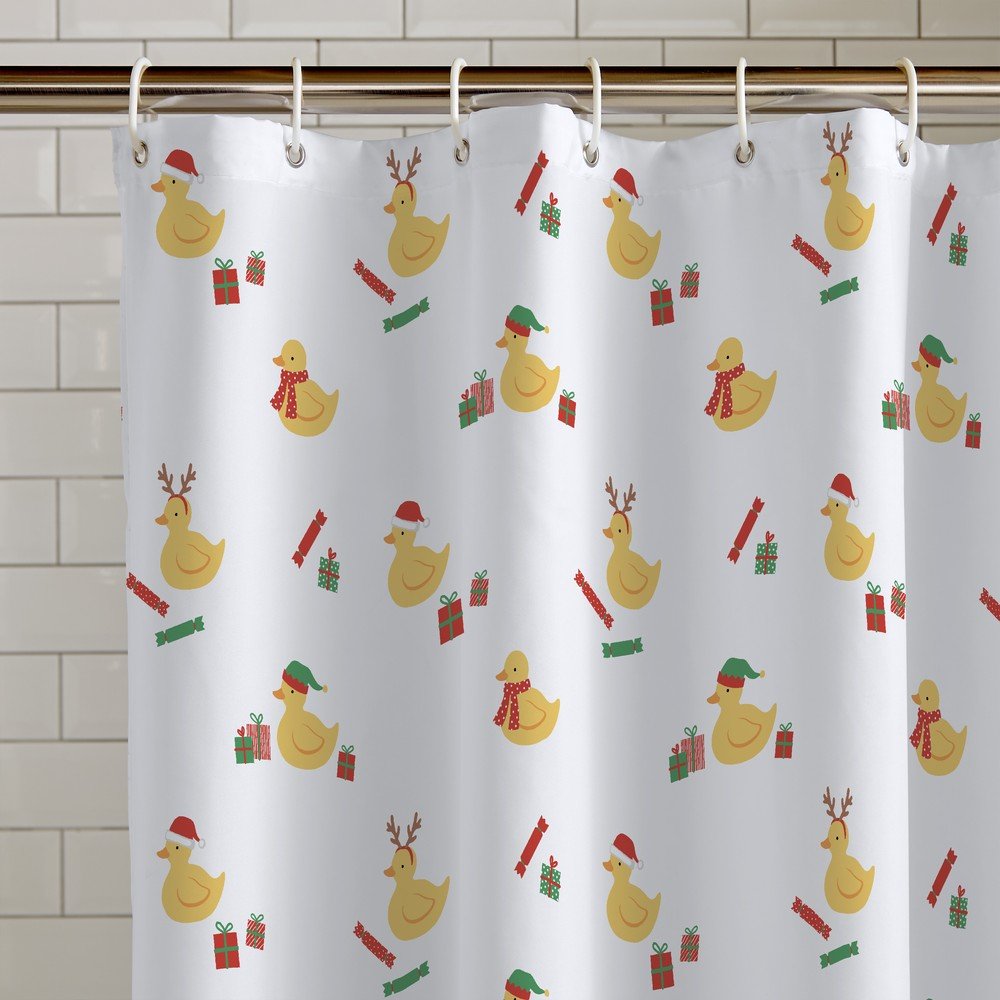 Zuhanyfüggöny 180x180 cm Christmas Quacker – Catherine Lansfield