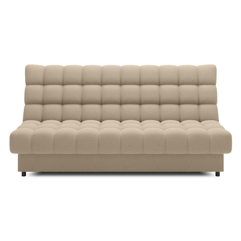 Bézs buklé kinyitható-tárolóhelyes kanapé 197 cm Clareta – ELTAP