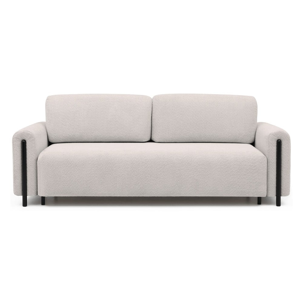 Bézs buklé kinyitható-tárolóhelyes kanapé 244 cm Arcadova – ELTAP