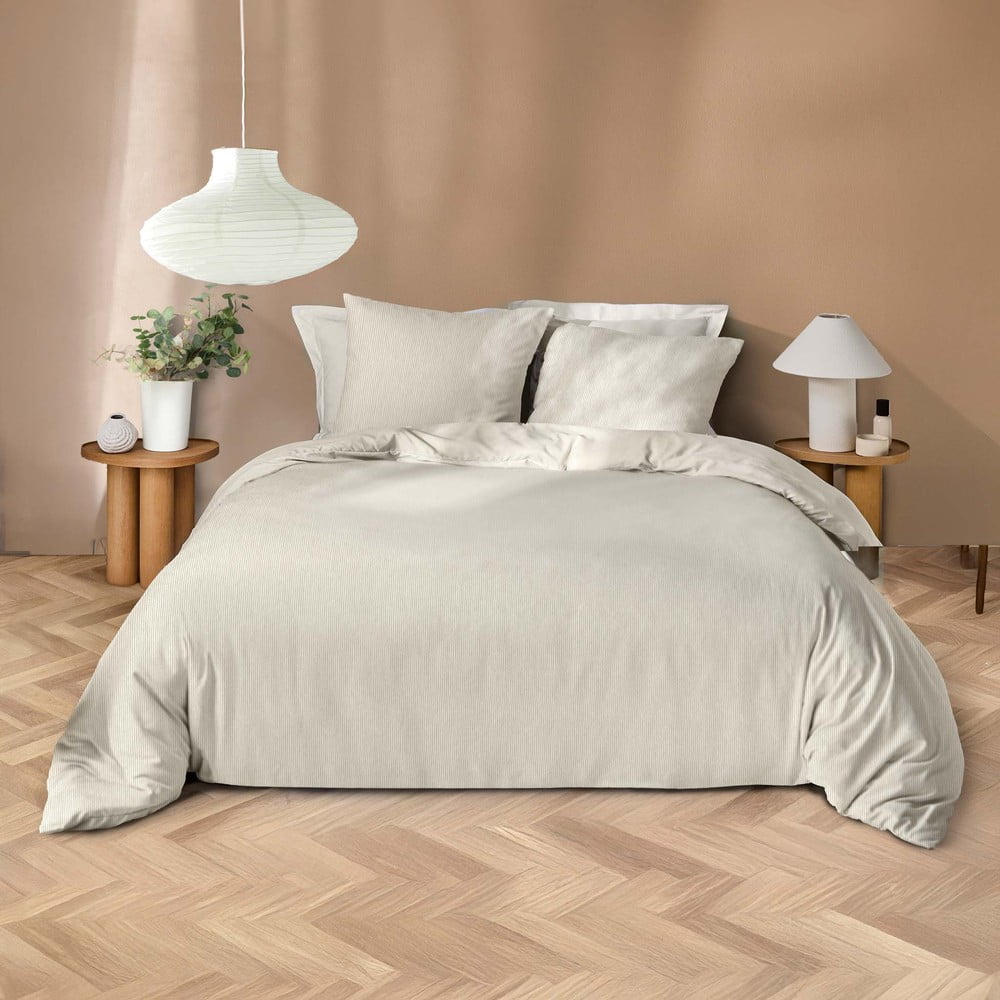 Bézs kétszemélyes-hosszabbított mikroszálas ágyneműhuzat 240x220 cm Azura – douceur d'intérieur