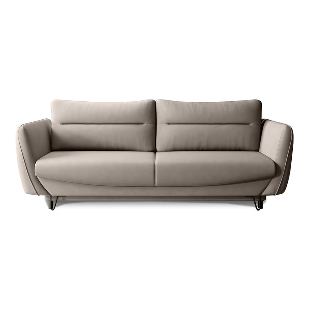 Bézs zsenília kinyitható-tárolóhelyes kanapé 236 cm Silva – ELTAP