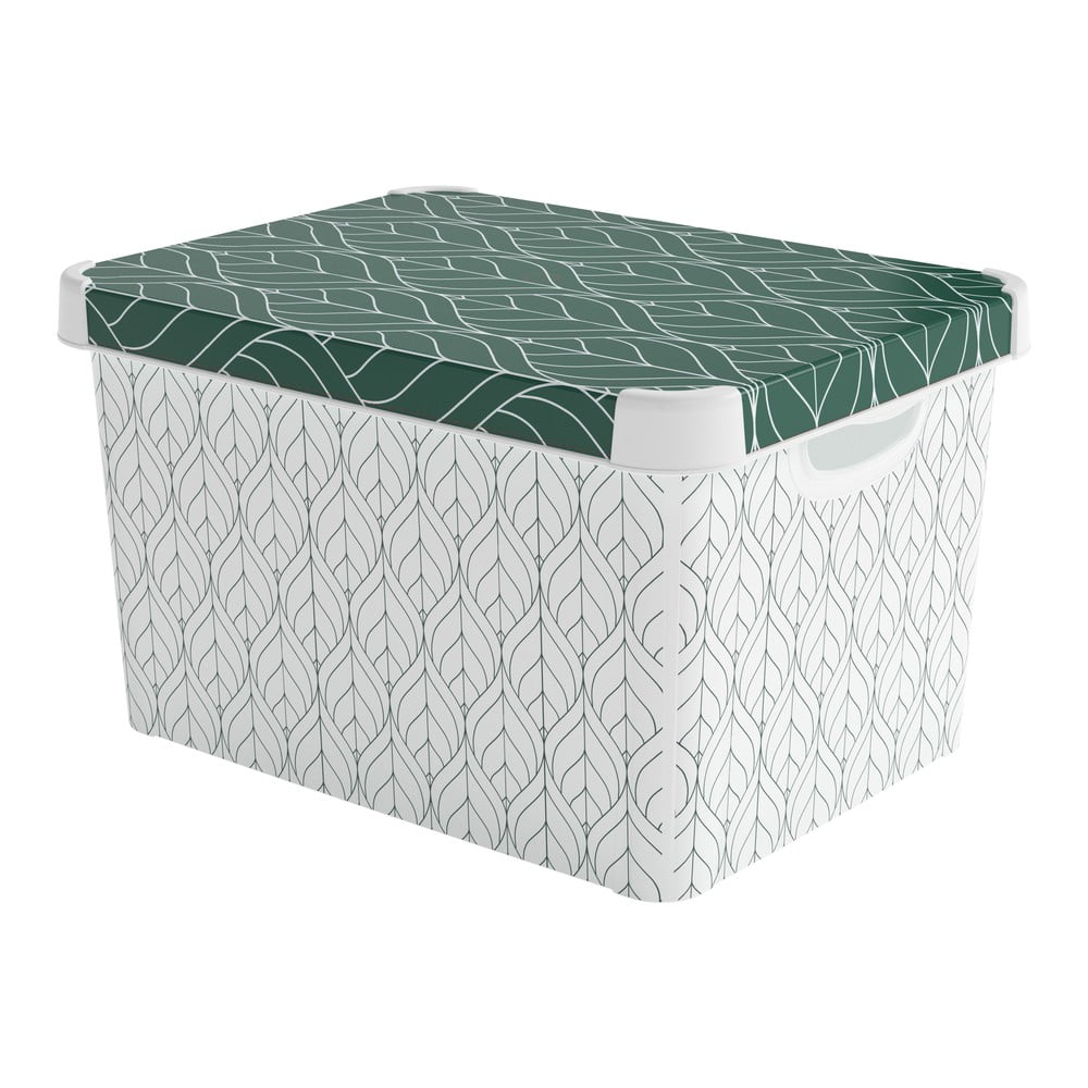 Fehér-zöld fedeles műanyag tárolódoboz 39
