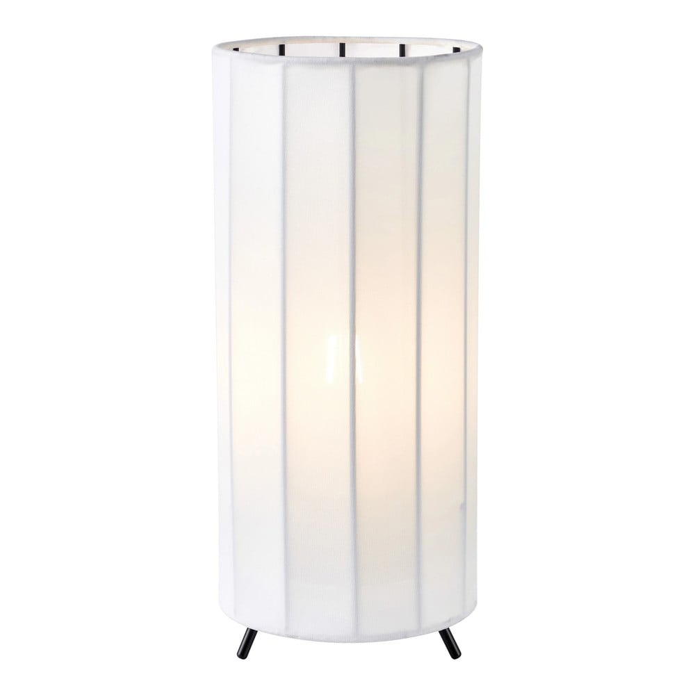 Fekete-fehér asztali lámpa textil búrával (magasság 31