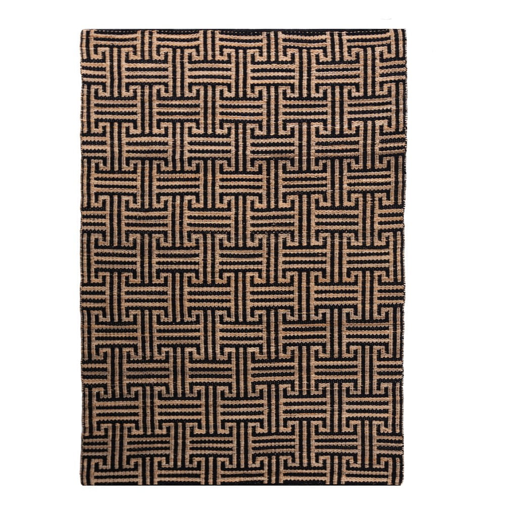 Fekete-natúr színű kézi szövésű jutakeverék szőnyeg 120x170 cm Meander Jute – Flair Rugs
