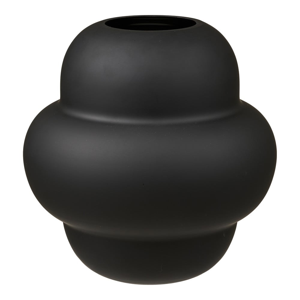 Fekete üveg váza (magasság 20 cm) Vera – House Nordic