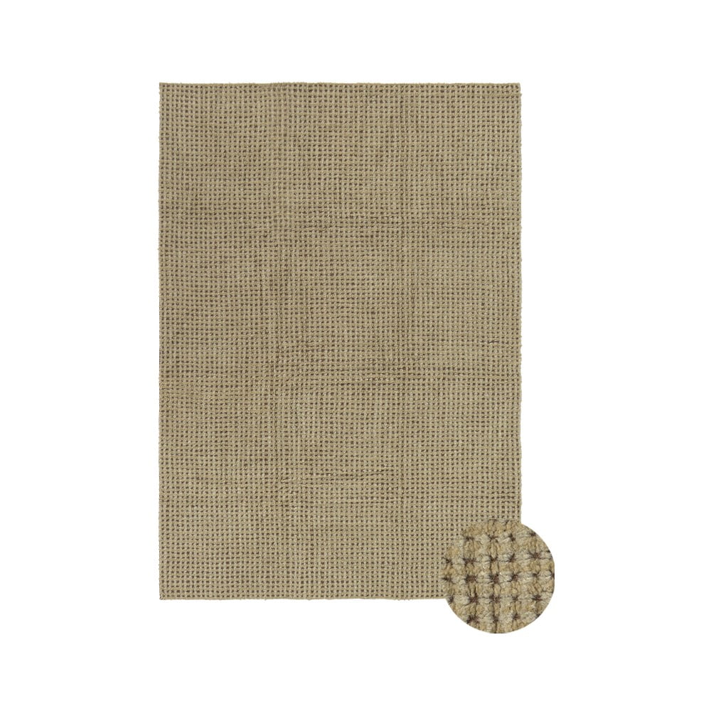 Khaki mosható-kézi szövésű gyapjú szőnyeg 200x300 cm Unexpected Wool – Lorena Canals
