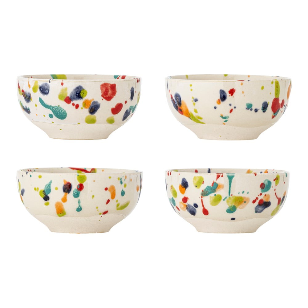 Krémszínű kőedény tálka szett 4 db-os 300 ml Freckles – Bloomingville