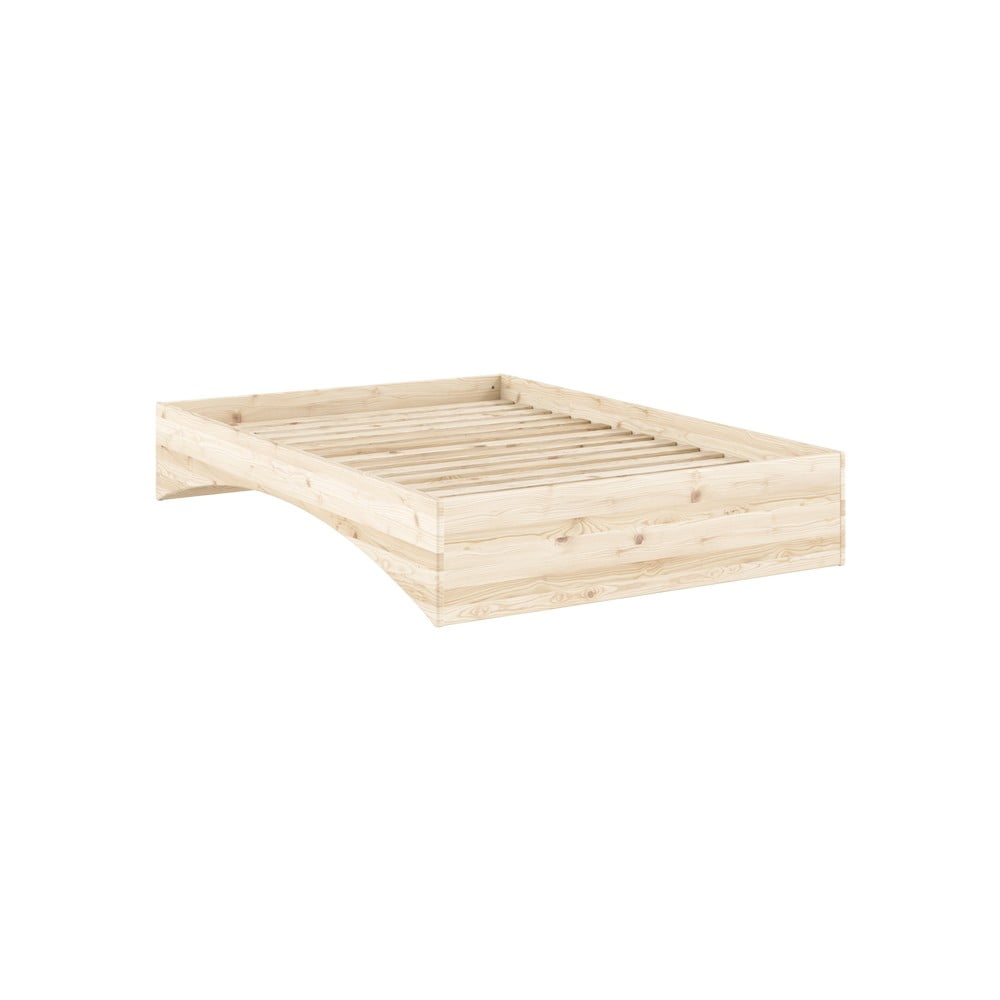 Natúr színű borovi fenyő franciaágy ágytámla nélkül 140x200 cm Orbit – Karup Design