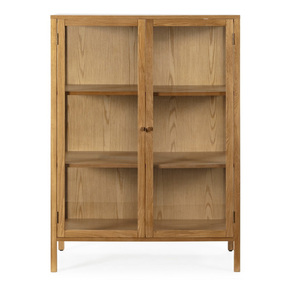 Natúr színű tálalószekrény tölgyfa dekorral 90x126x40 cm Ceci – MOME