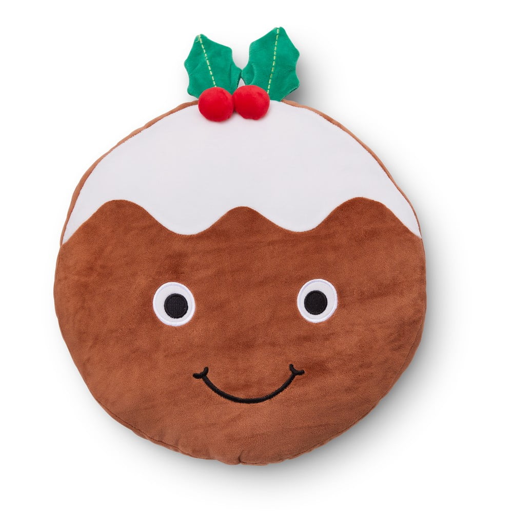 Plüss díszpárna karácsonyi mintával 35x35 cm Christmas Pudding – Catherine Lansfield
