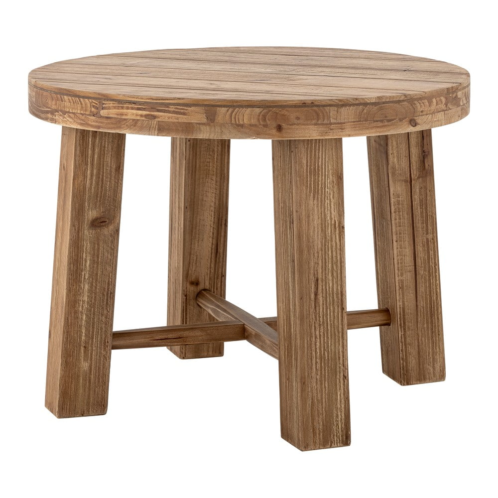 Sötét natúr színű kerek dohányzóasztal  egzotikus fa dekorral ø 60 cm Emmett – Bloomingville