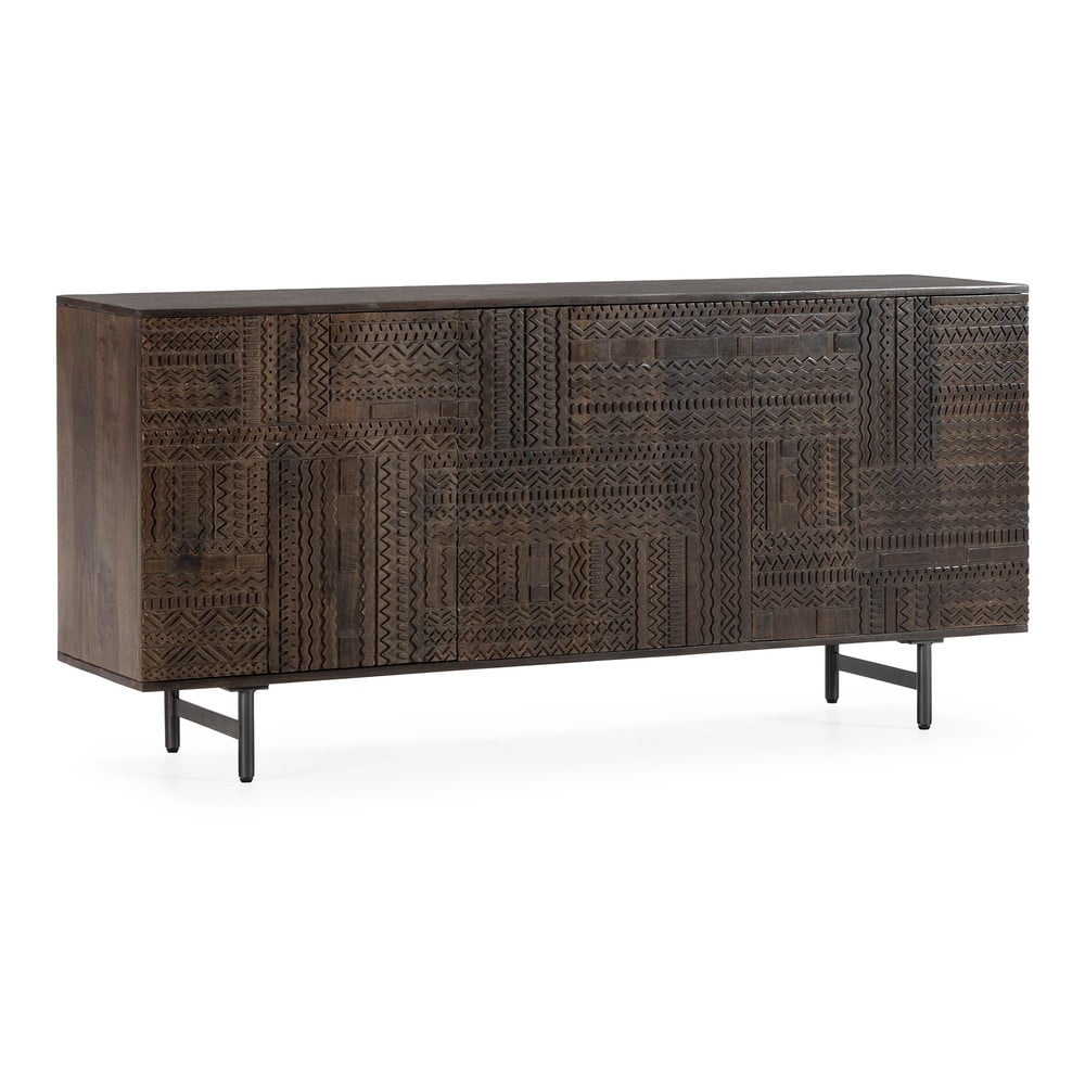Sötétbarna mangófa komód 160x75x40 cm Kalai – MOME