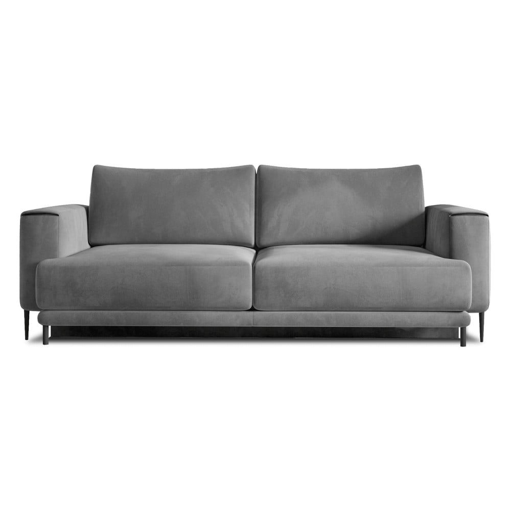 Sötétszürke bársony kinyitható-tárolóhelyes kanapé 260 cm Dalia – ELTAP