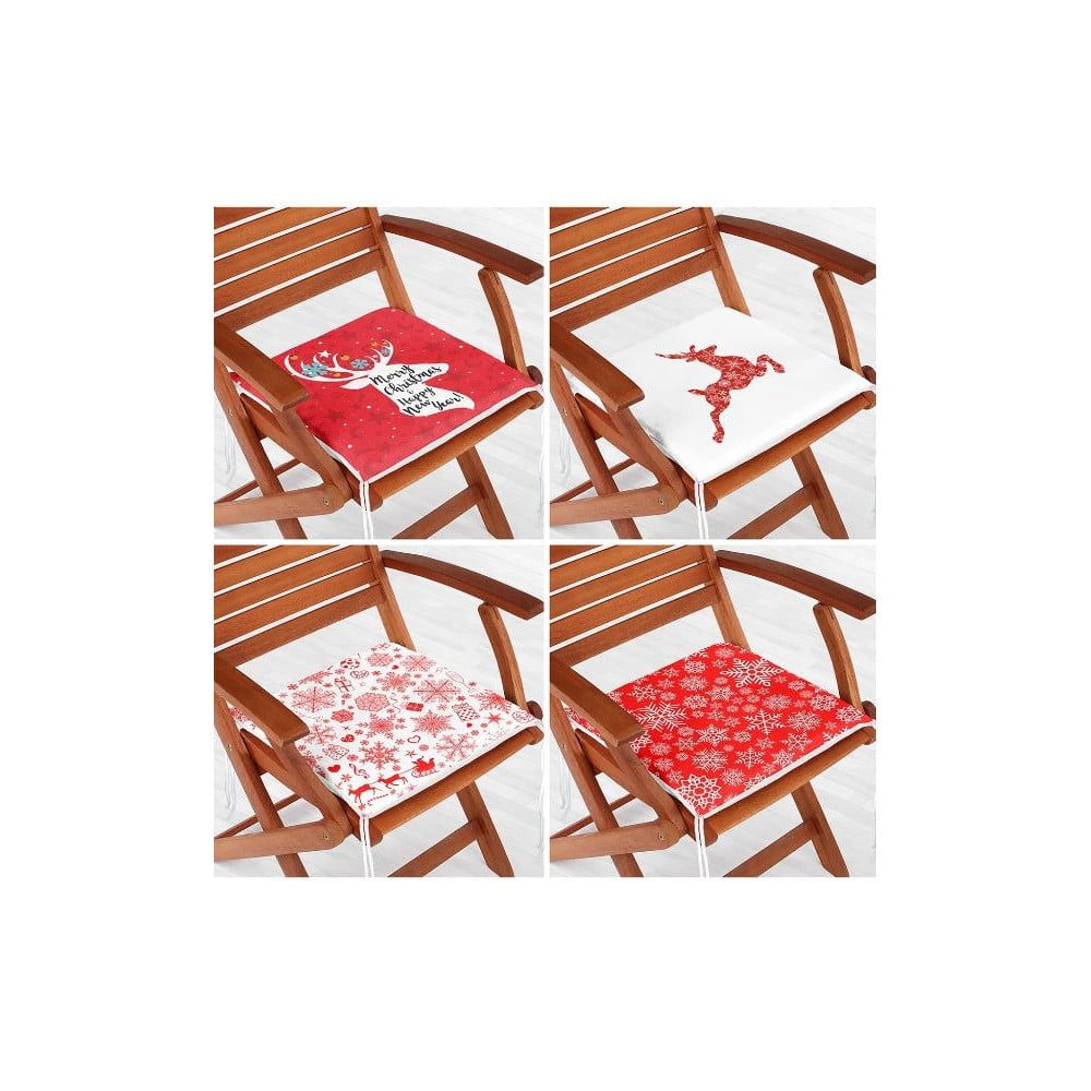 Székpárna szett karácsonyi mintával  4 db-os 40x40 cm Snowflakes – Mila Home