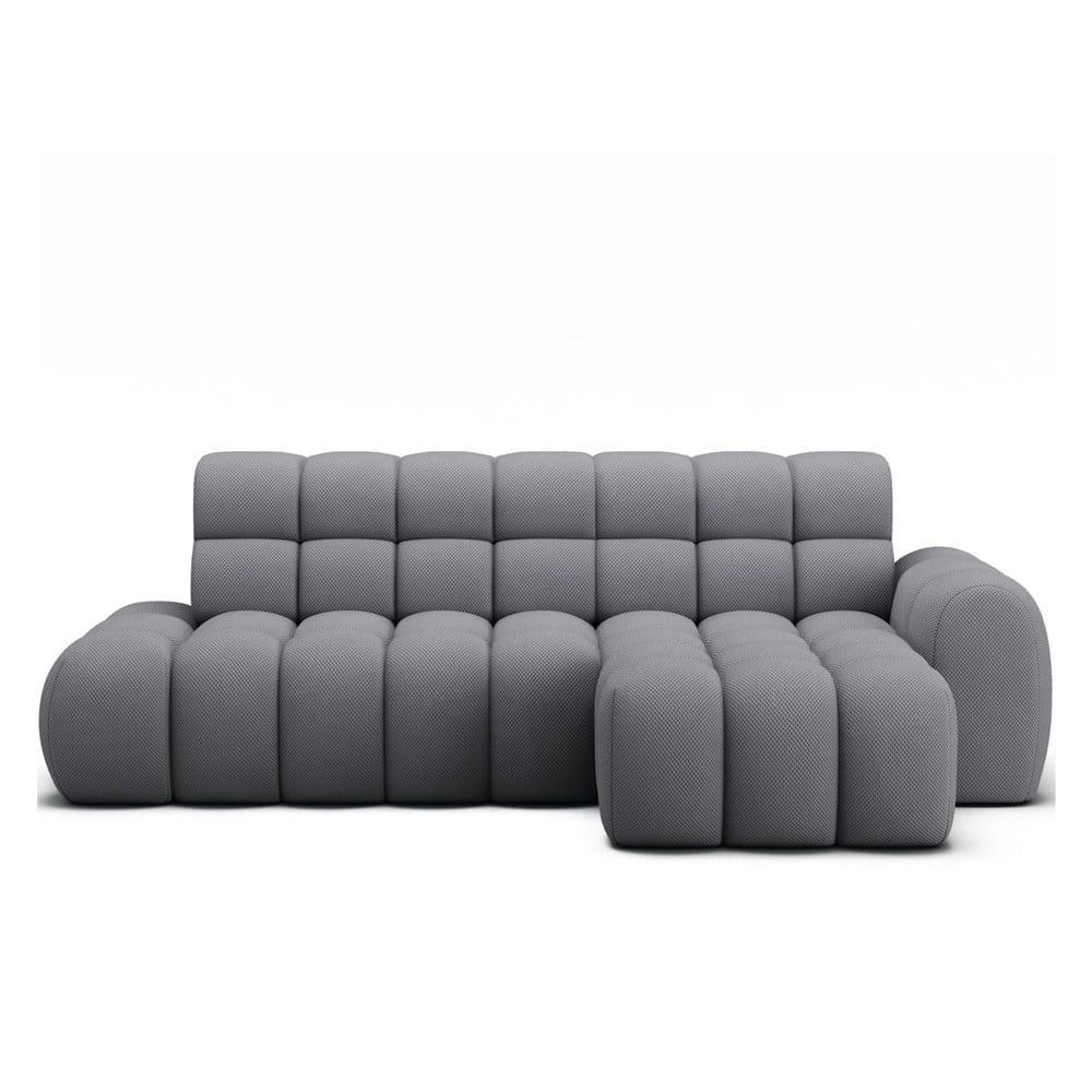 Szürke kinyitható sarokkanapé (jobb oldali-heverő résszel) Ceedro – ELTAP