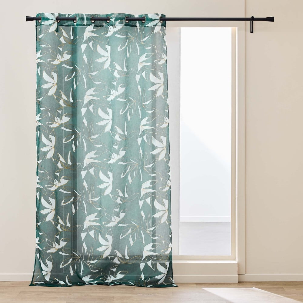 Zöld voile fényáteresztő függöny 140x280 cm Elsa – douceur d'intérieur