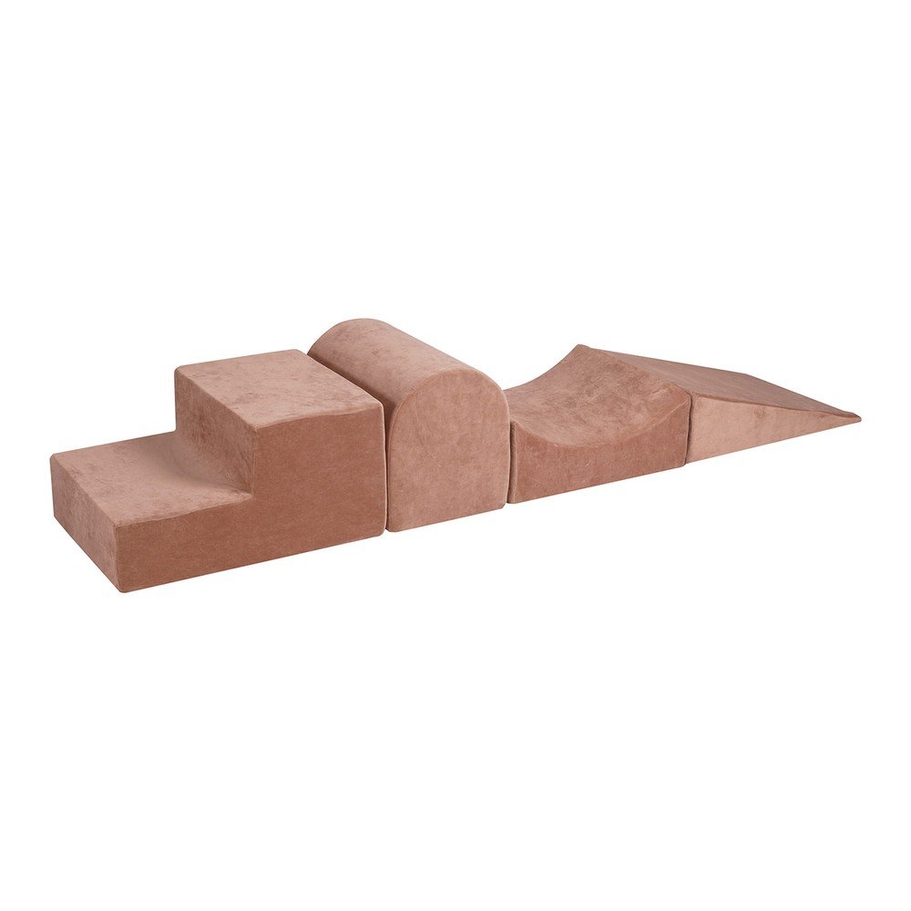 Bézs bársony habszivacs játszótér 45x193x30 cm Montessori – Meowbaby