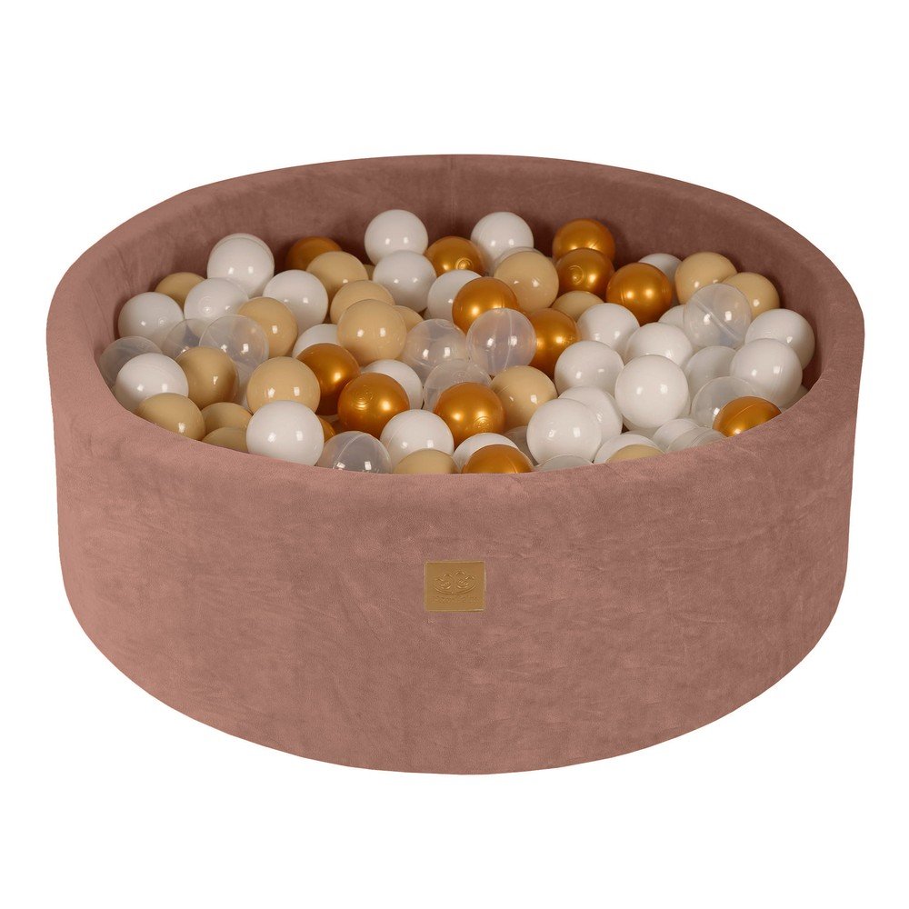 Bézs bársony labdamedence ø 90x30 cm Montessori – Meowbaby