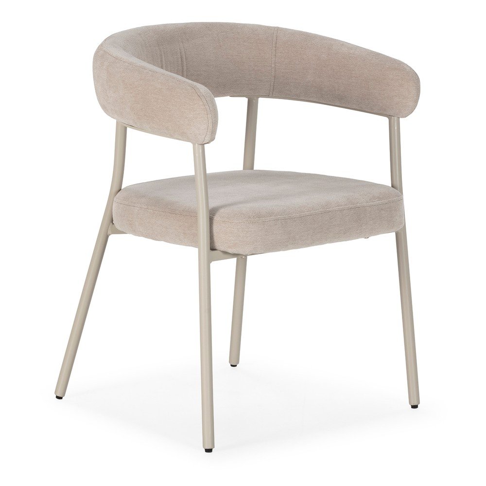 Bézs kárpitozott karfás étkezőfotel szett 2 db-os Yuri – MOME