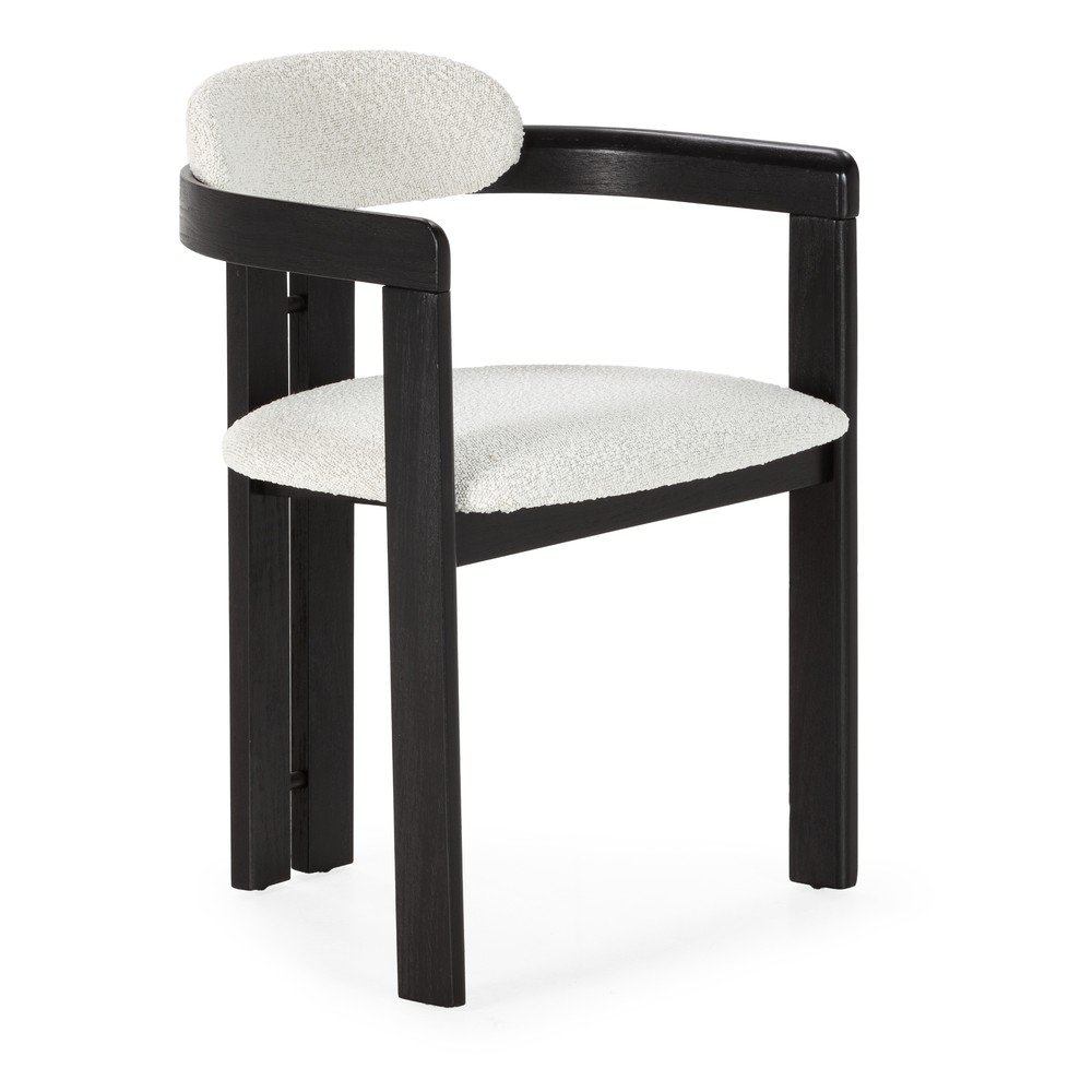 Fehér-fekete kárpitozott karfás étkezőfotel szett 2 db-os Eiden – MOME