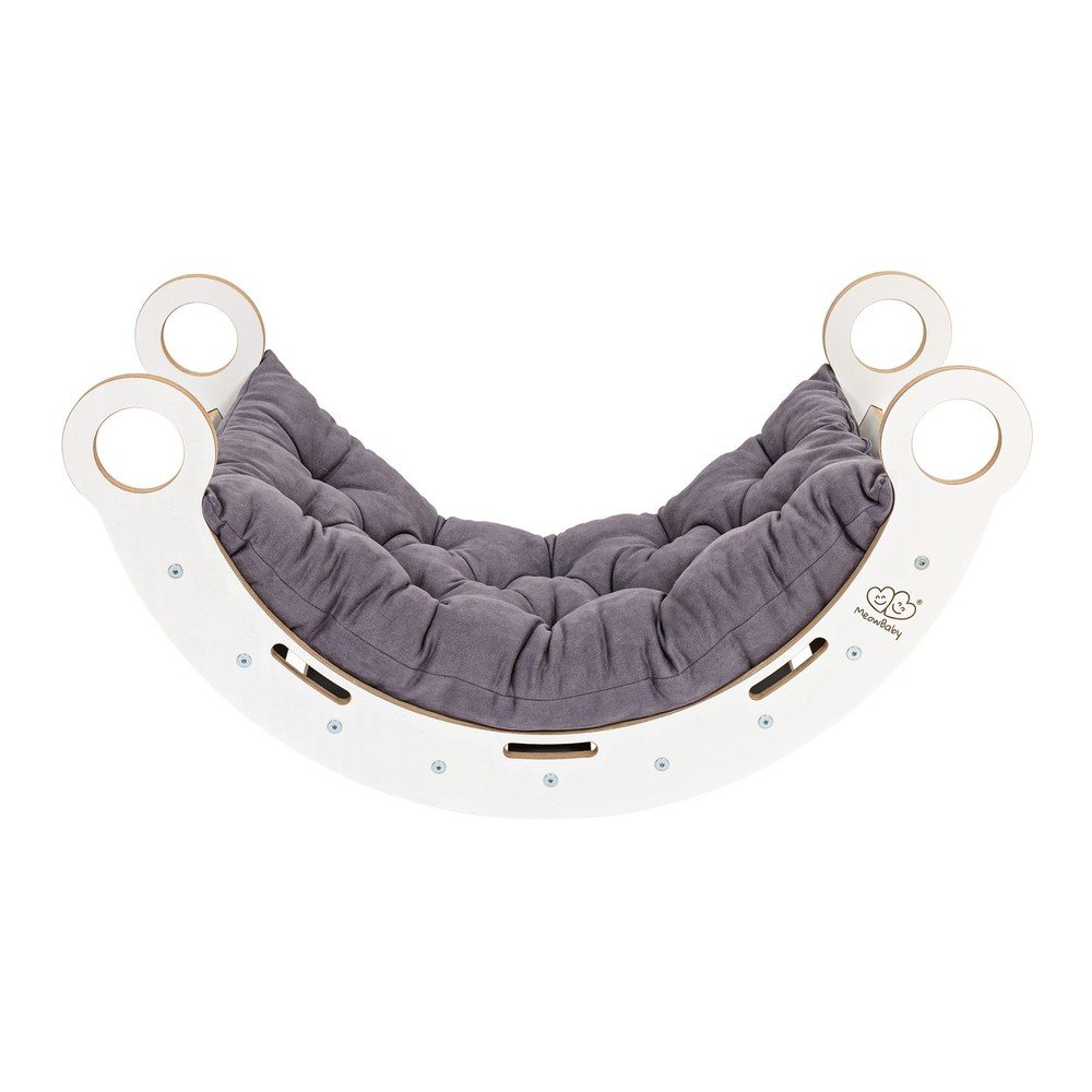 Fehér-szürke borovi fenyő hinta 39x75x38 cm Montessori – Meowbaby