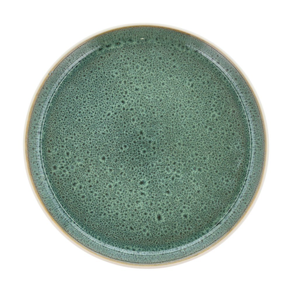 Fehér-zöld desszertes kőedény tányér ø 21 cm Gastro White/Green – Bitz