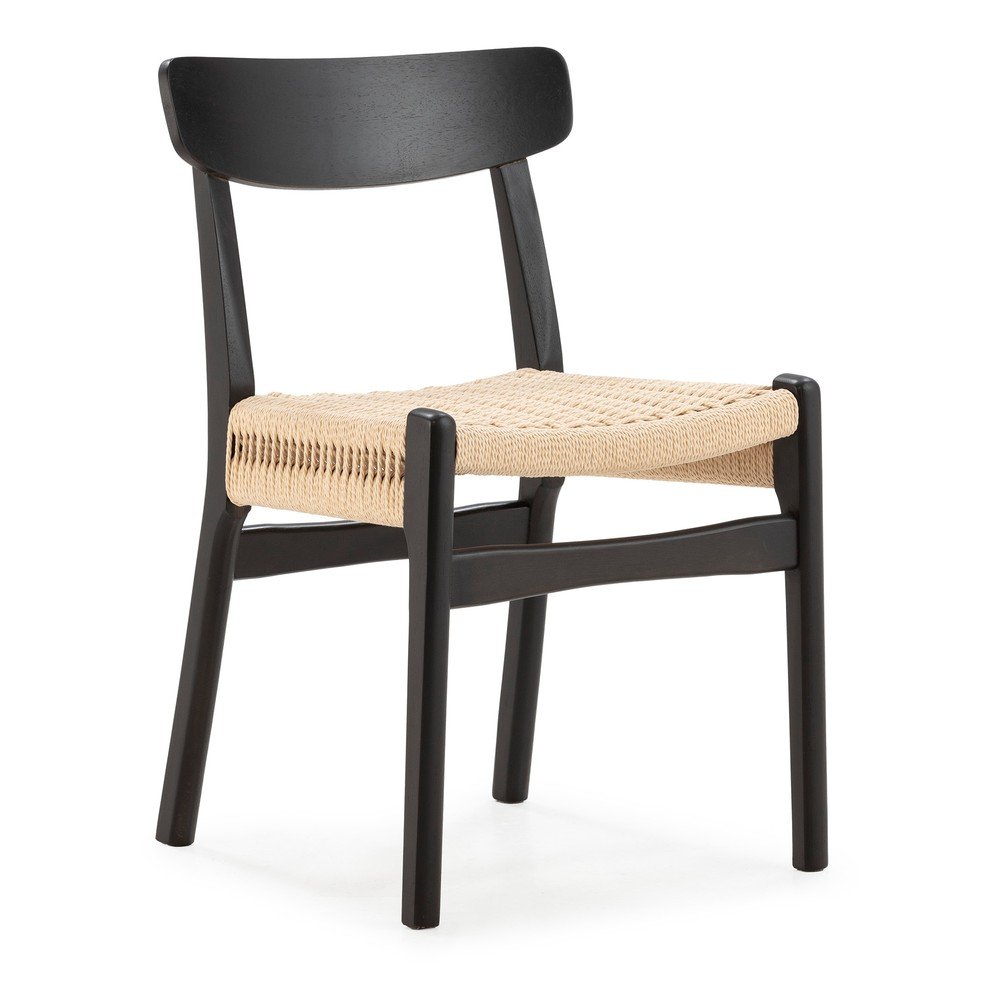 Fekete kaucsukfa étkezőszék szett 2 db-os Biel – MOME