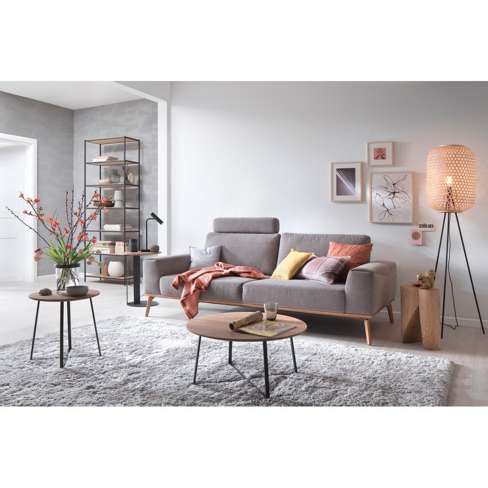 Fekete-natúr színű állólámpa (magasság 165 cm) Calla – Fischer & Honsel