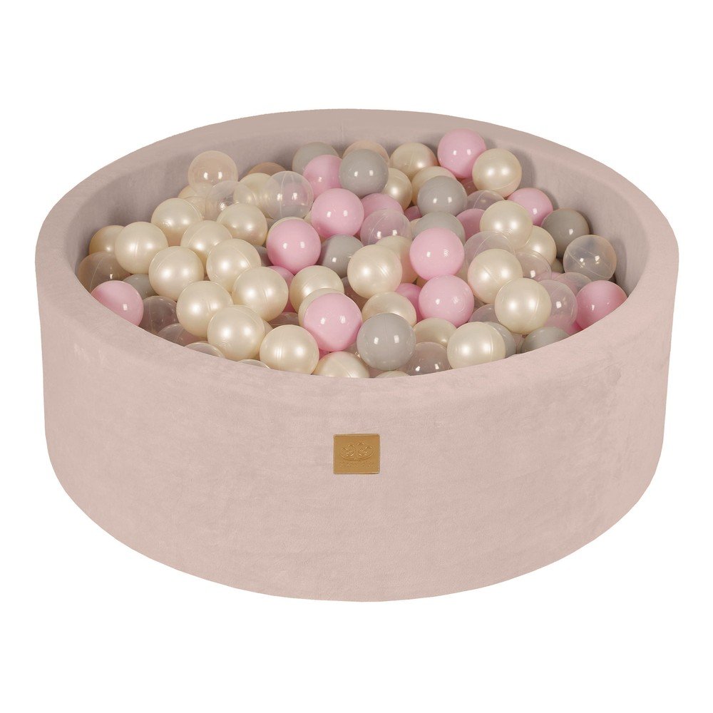 Krémszínű bársony labdamedence ø 90x30 cm Montessori – Meowbaby