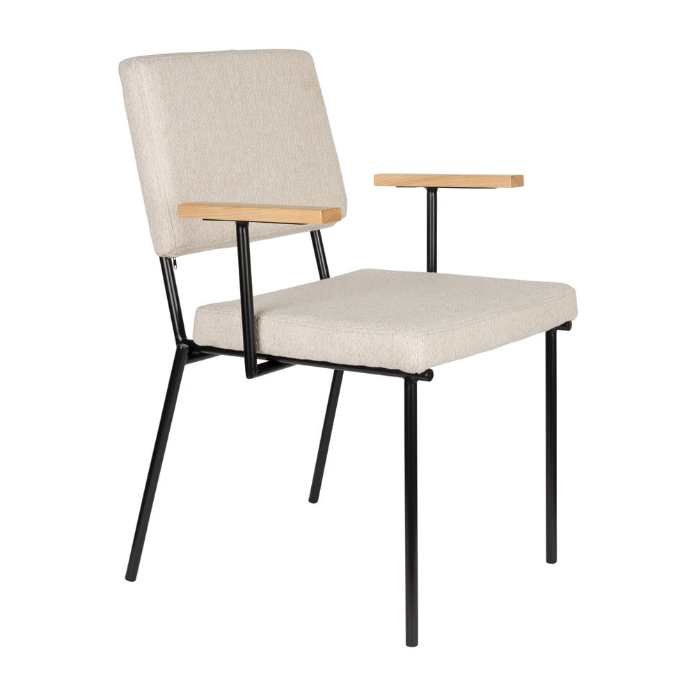 Krémszínű karfás étkezőszék Fellow – Zuiver