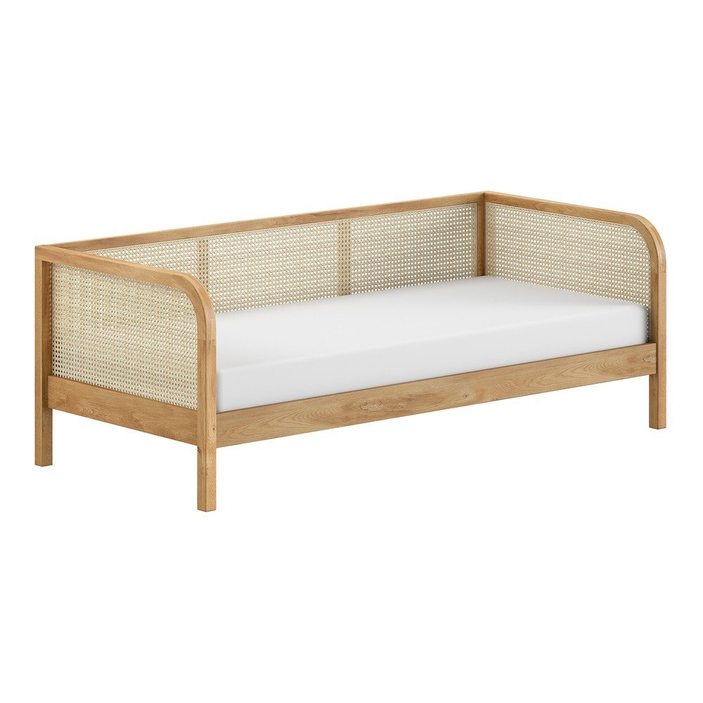 Natúr színű tölgyfa egyszemélyes ágy ágyráccsal 90x200 cm Olive Captain Rotan – Vipack