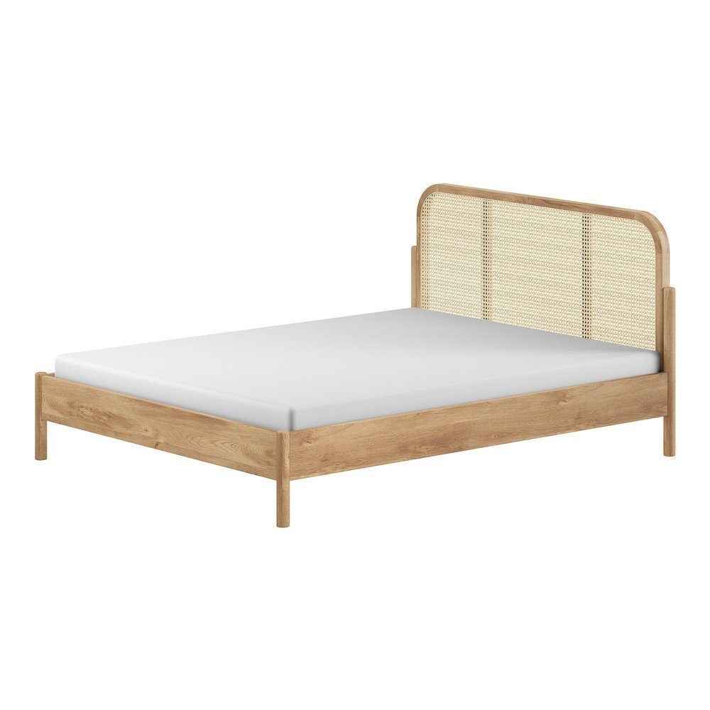 Natúr színű tölgyfa franciaágy ágyrács nélkül 160x200 cm Olive Rotan – Vipack