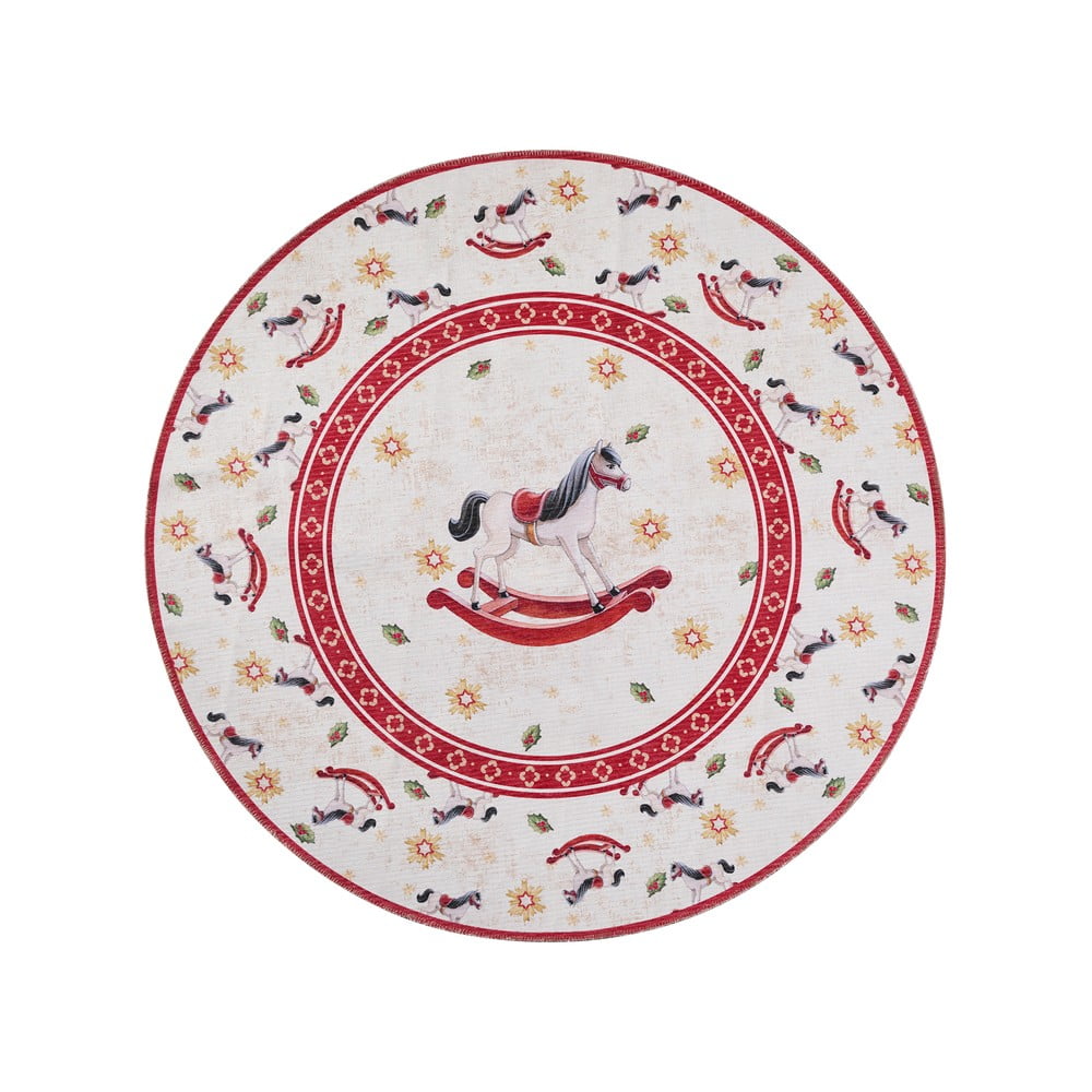 Piros kerek szőnyeg karácsonyi mintával ø 160 cm Toy's Delight Rocking Horse – Villeroy&Boch