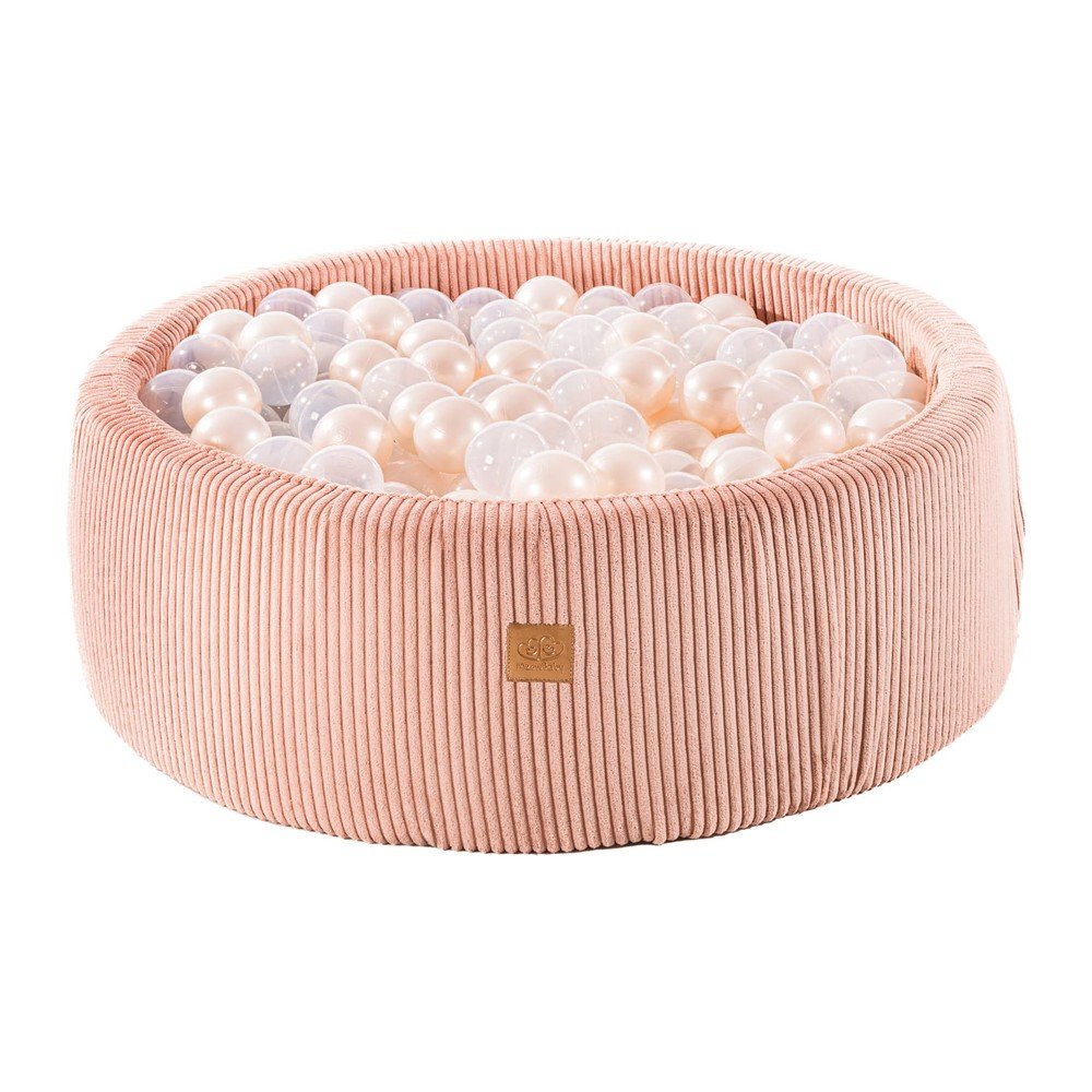 Rózsaszín kordbársony labdamedence ø 90x30 cm Montessori – Meowbaby
