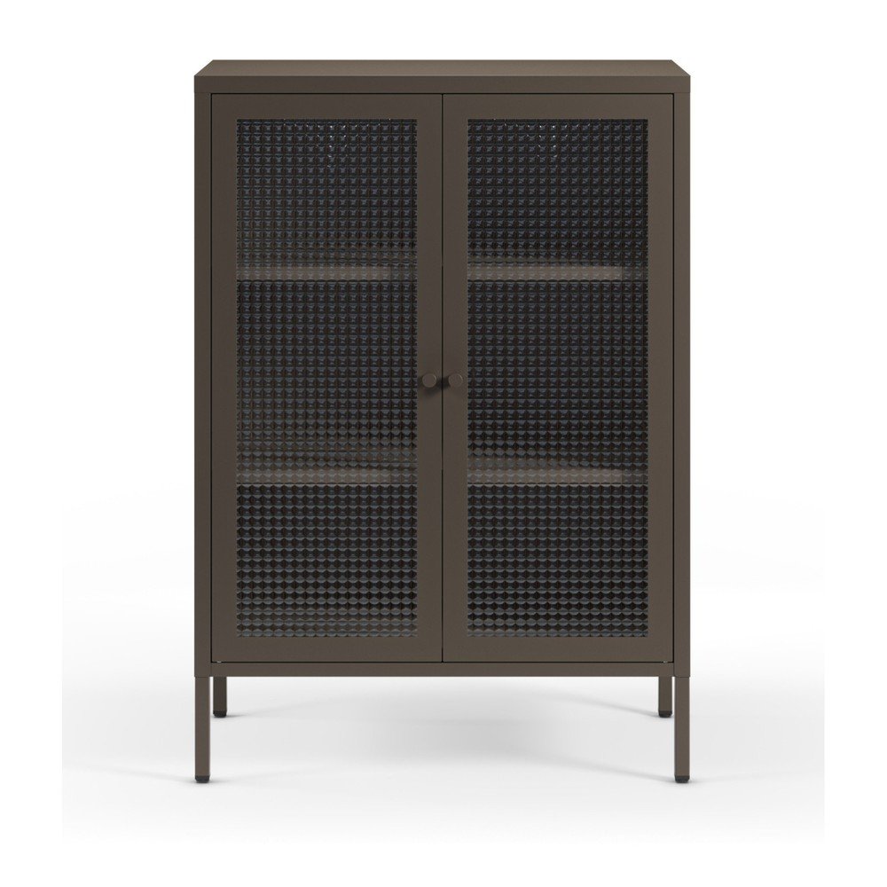 Szürke fém tálalószekrény 70x100x40 cm Layna – Marckeric