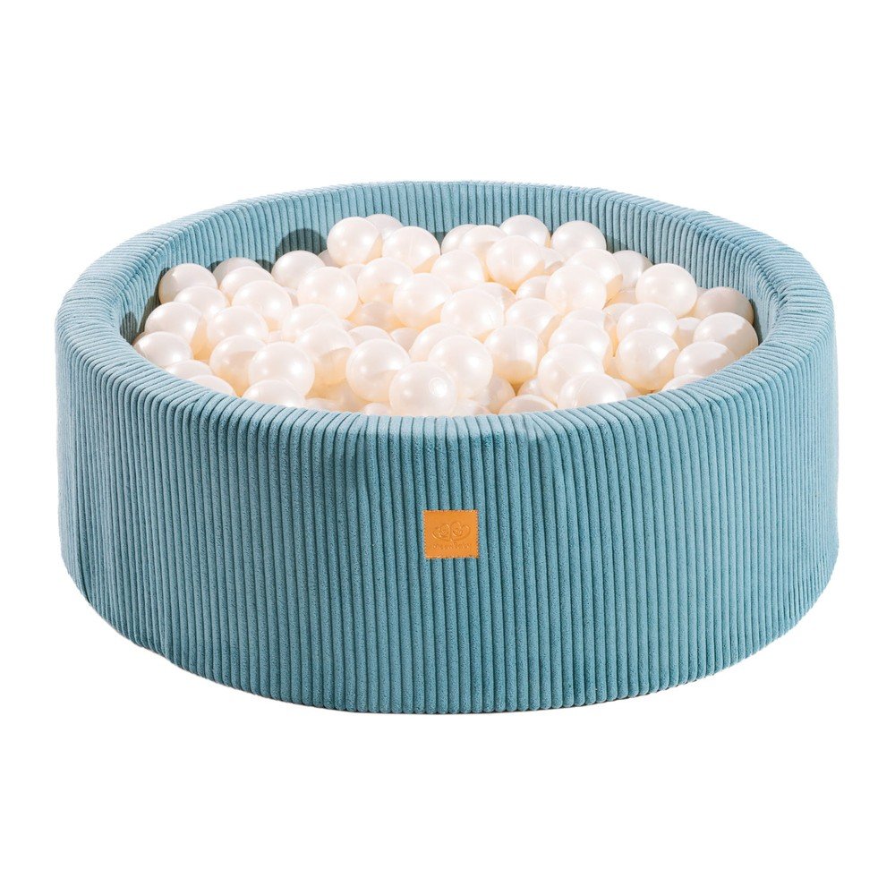 Türkiz kordbársony labdamedence ø 90x30 cm Montessori – Meowbaby