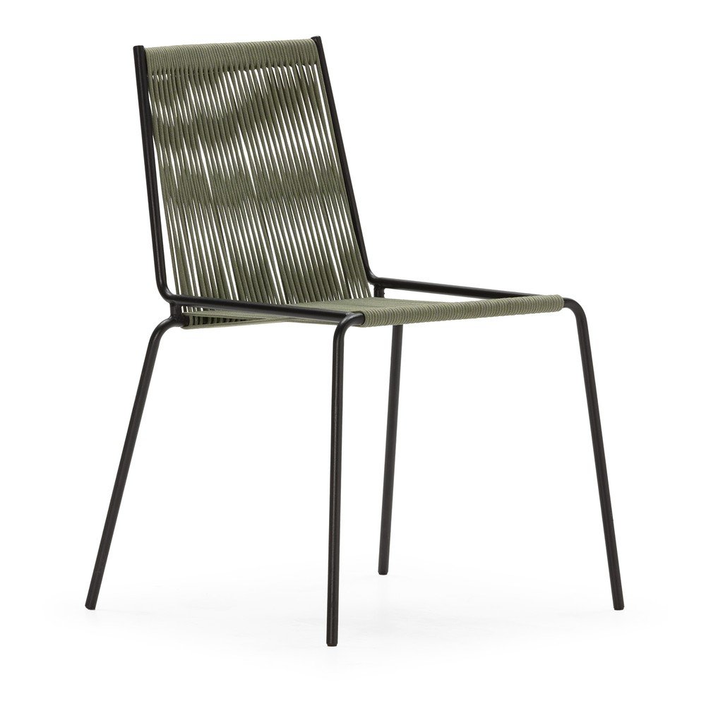 Zöld fém rakásolható étkezőszék szett 2 db-os Emily – Marckeric