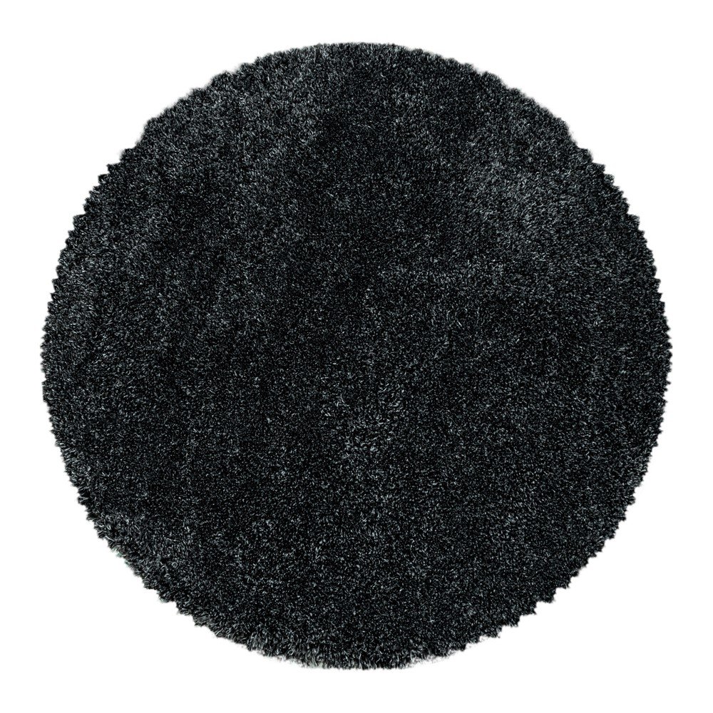 Antracitszürke kerek szőnyeg ø 200 cm Fluffy – Ayyildiz Carpets
