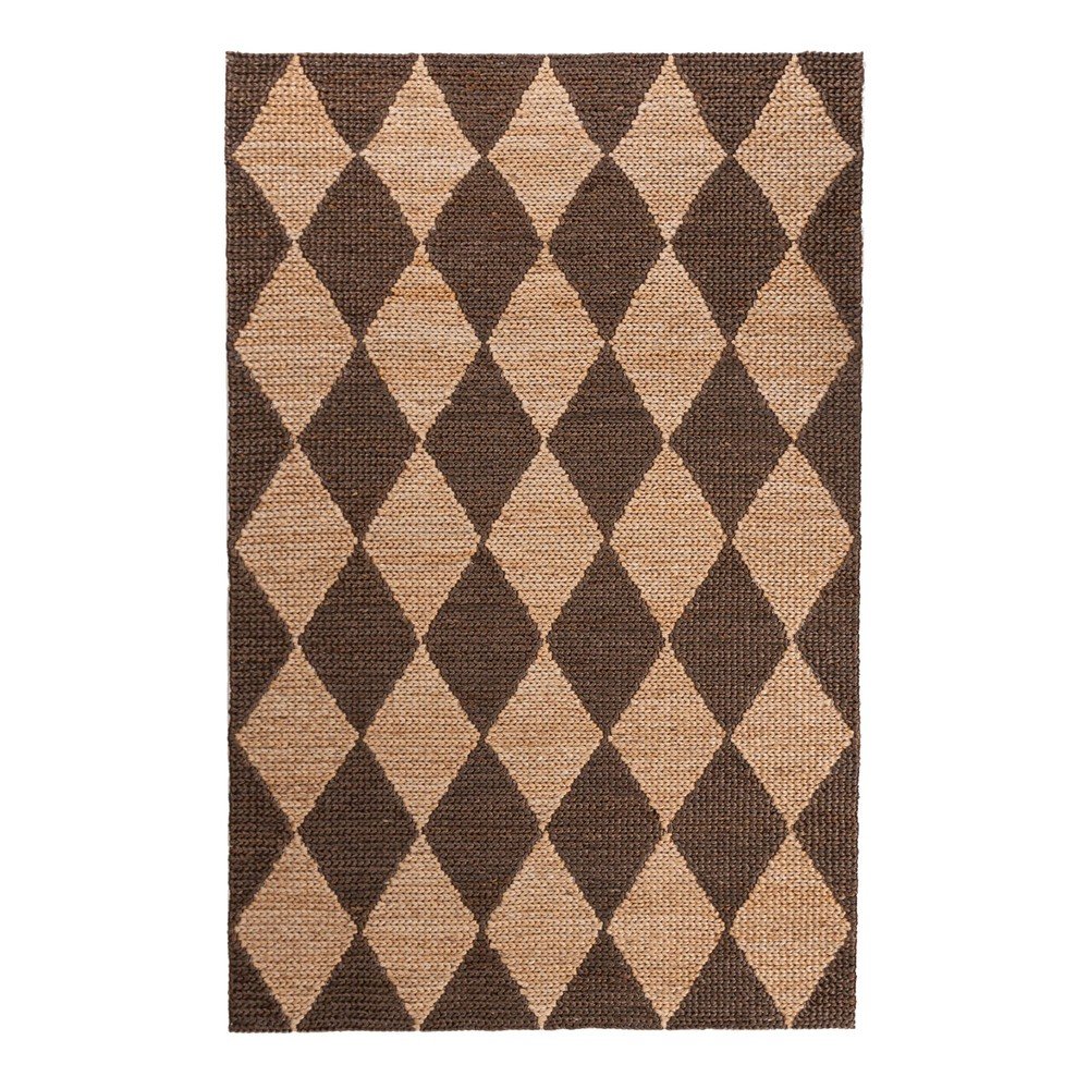 Barna-natúr színű kézi szövésű jutakeverék szőnyeg 120x170 cm Effie Diamond – Flair Rugs
