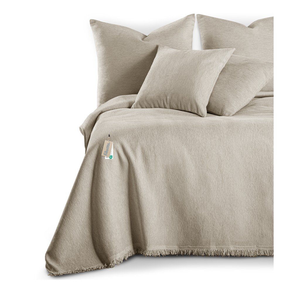 Bézs zsenília ágytakaró 220x240 cm Talo – Filumi