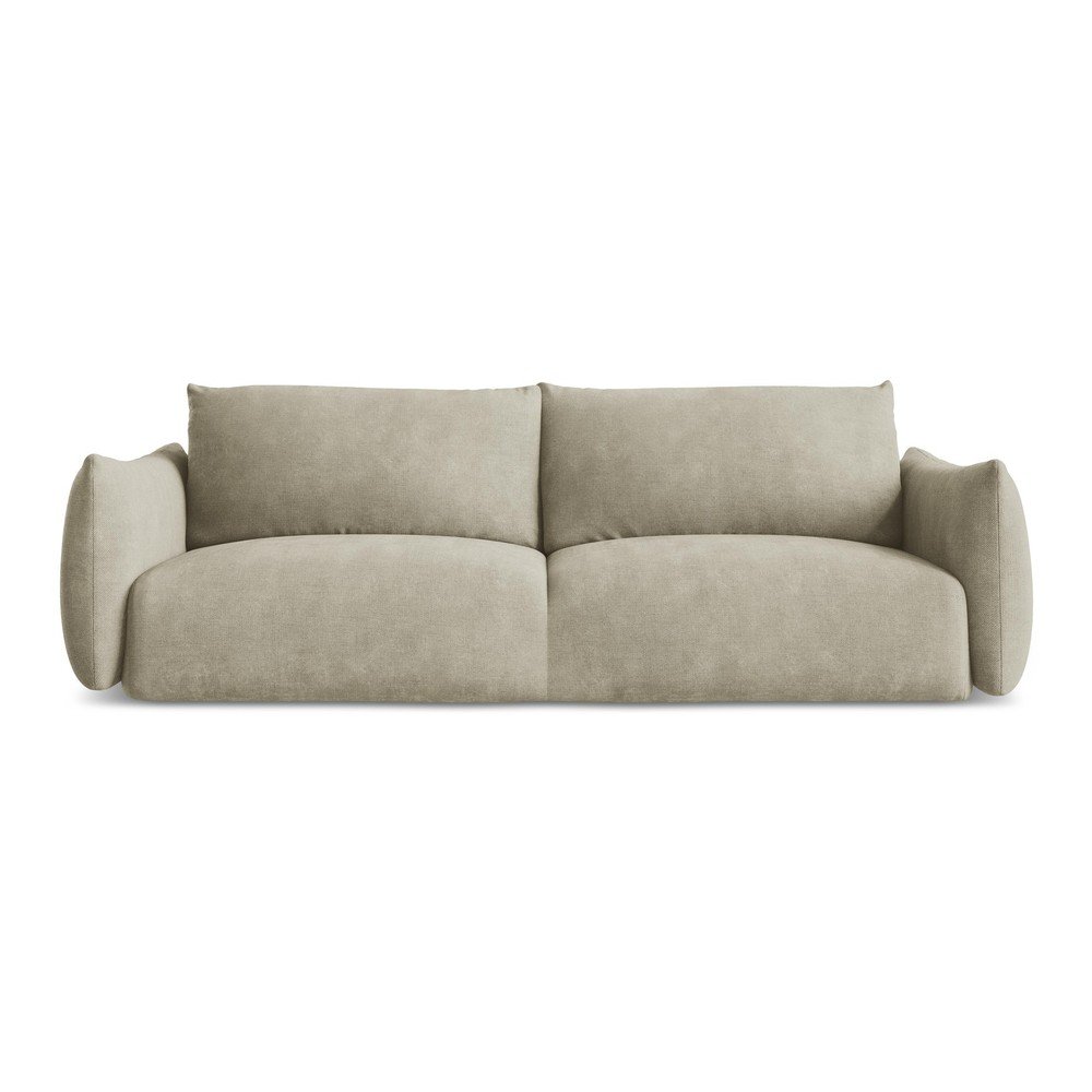 Bézs zsenília kinyitható kanapé 230 cm Leila – Makamii