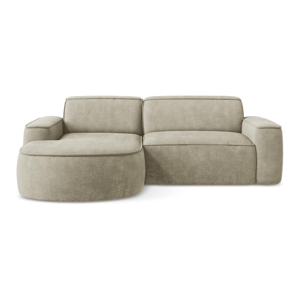 Bézs zsenília sarokkanapé (bal oldali-heverő résszel) Omao – Makamii