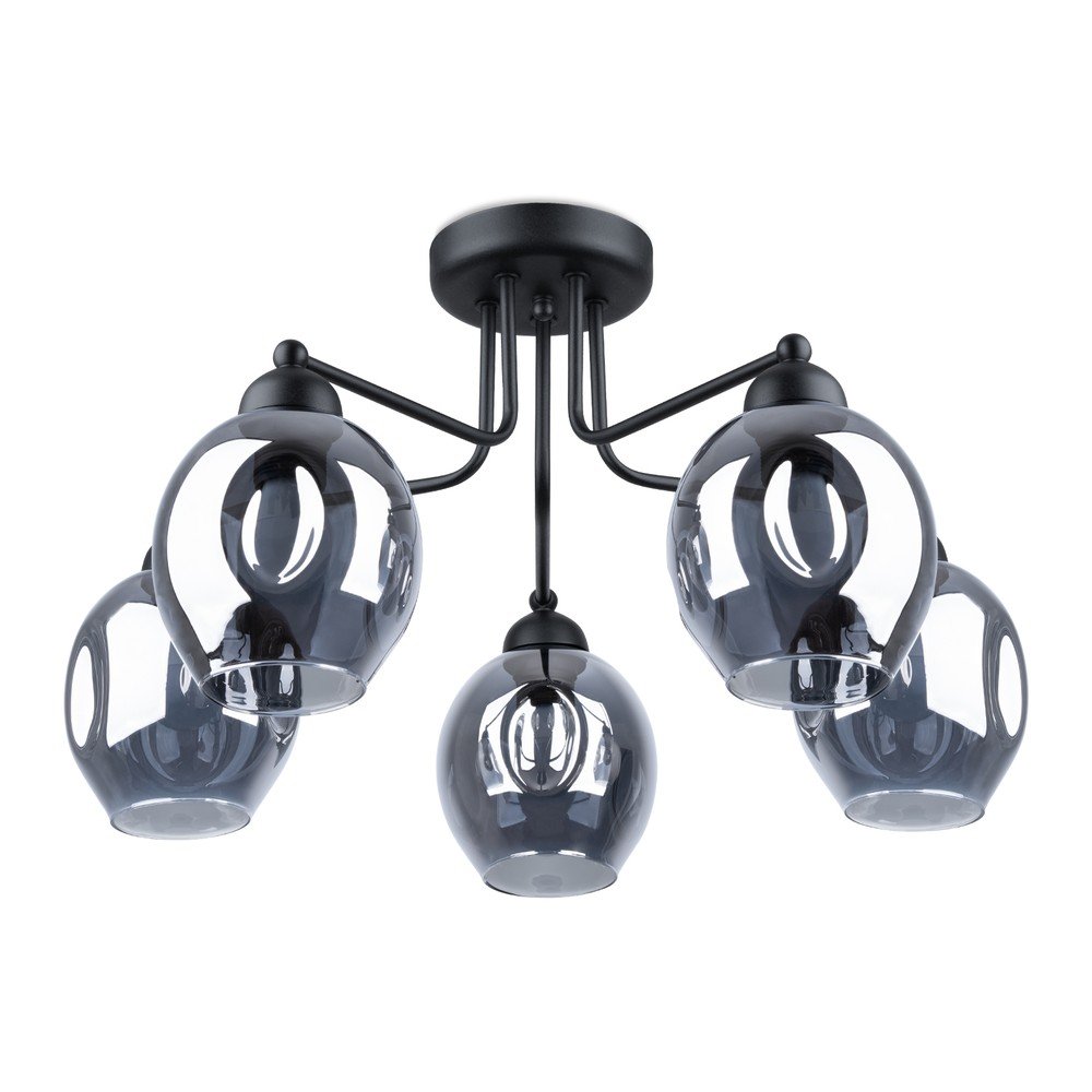 Fekete függőlámpa üveg búrával Garten – Sollux