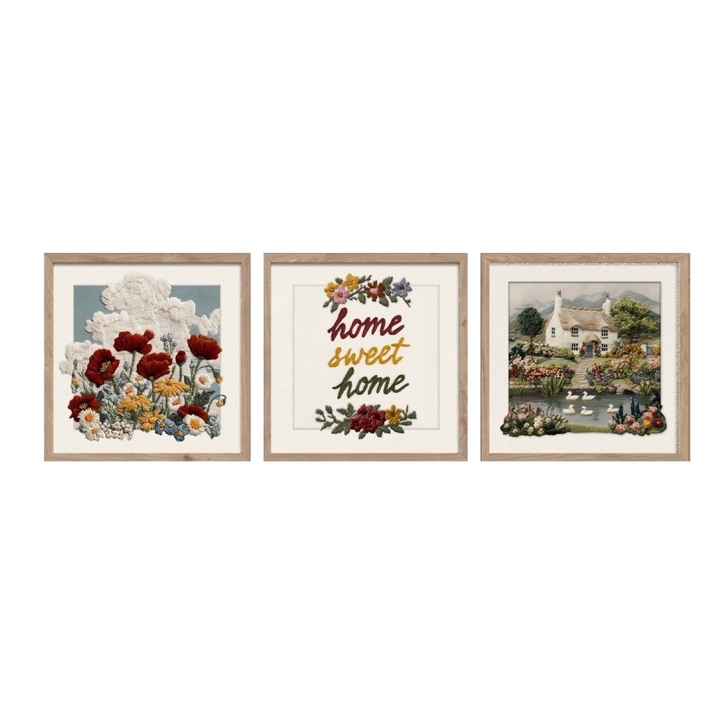 Kép szett 3 db-os 30x30 cm Sweet Home – Styler