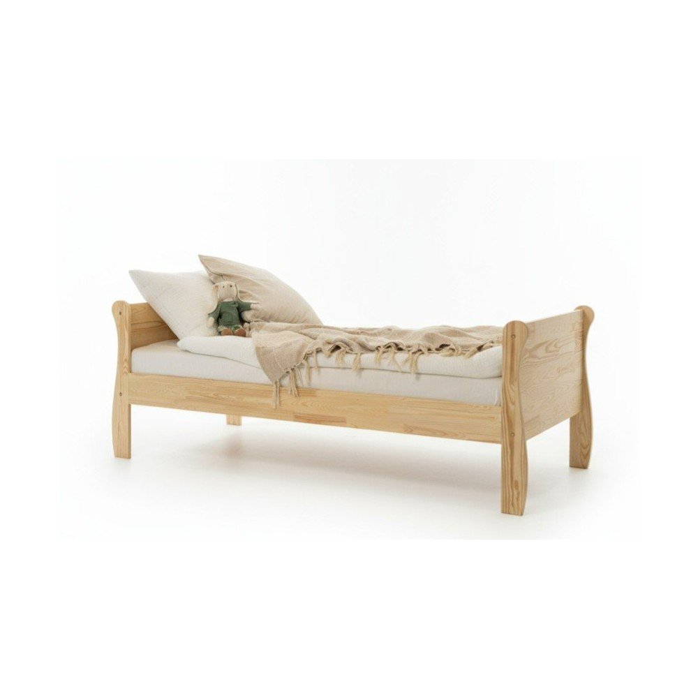 Natúr színű borovi fenyő gyerekágy ágyráccsal 90x180 cm Roma – Adeko