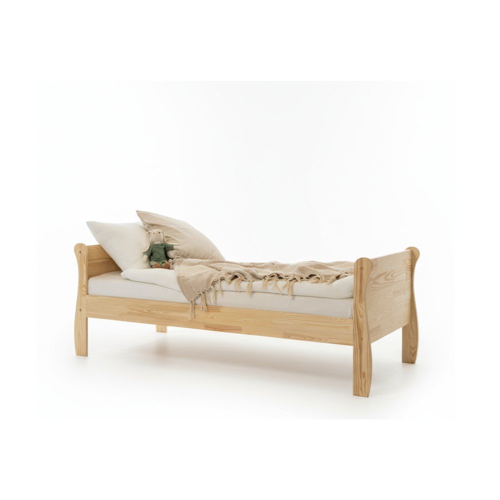 Natúr színű borovi fenyő gyerekágy ágyráccsal 90x190 cm Roma – Adeko